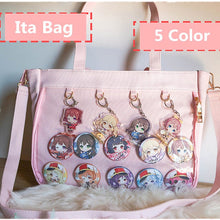 Load image into Gallery viewer, Japanese Lolita Transparent Shoulder Bag Canvas Single Side Transparency Handbag For Dango Badge Show Ita Bag JK Cosplay