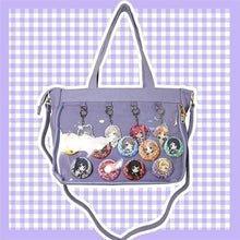 Load image into Gallery viewer, Japanese Lolita Transparent Shoulder Bag Canvas Single Side Transparency Handbag For Dango Badge Show Ita Bag JK Cosplay