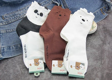 Load image into Gallery viewer, 3 Pairs New Cute We Bare Bears Socks Women Soft Breathable Cotton Socks Ankle-High Casual Socks Fashion Style Cartoon Sock