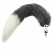 Load image into Gallery viewer, White Fox Tail Large Butt Plug ,Silicone Anal Plug Animal Tail Masturbation Devices,Cosplay Accessories,Crawls Paws ,Role Play